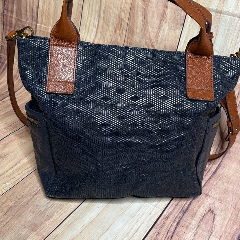 FOSSIL Emerson Blue Satchel Bag Shoulder Crossbody - Picture 2 of 16